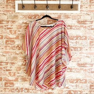 Susan Graver Tunic Knit Bat Sleeve Long Blouse